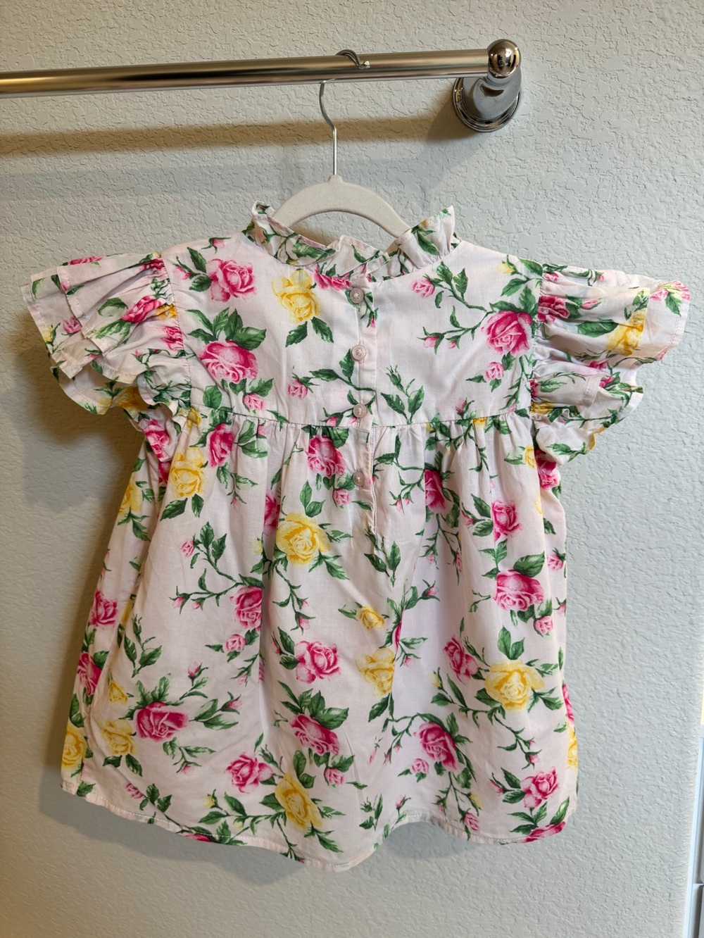 Janie and Jack Pink Floral Dress with Yellow Accents